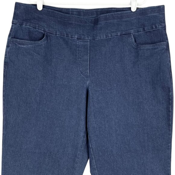 Alfred Dunner Women Allure Super Stretch Slim Pull-on Pants Blue Plus Sz 18W NWT - Picture 3 of 11